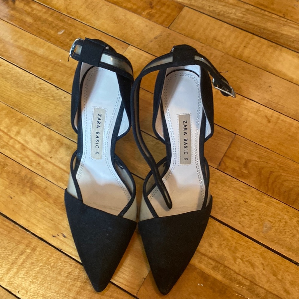 Zara black and clear heels